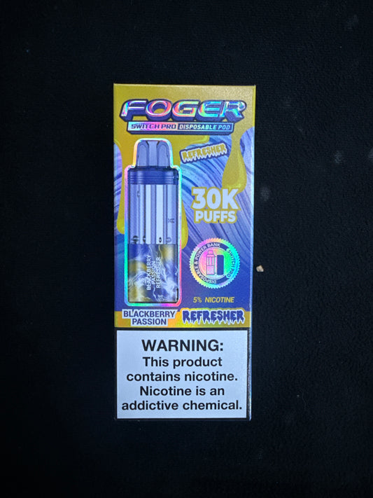 Fogger switch pro disposable pod 30k puffs Blackberry passion refresher