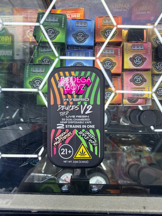 Bodega Boy Thcp 3g disposable vape Dueces V2 hybrid passion fruit diesel/ Green apple kush