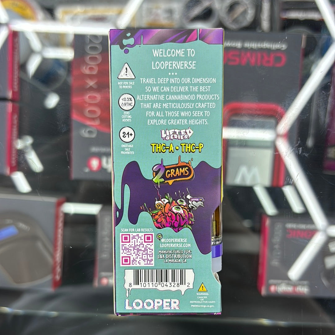 Looper lifted series,amnesia haze, 2g live resin vape cartridge