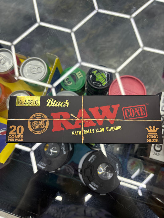 Raw black 20 cones per pack king size