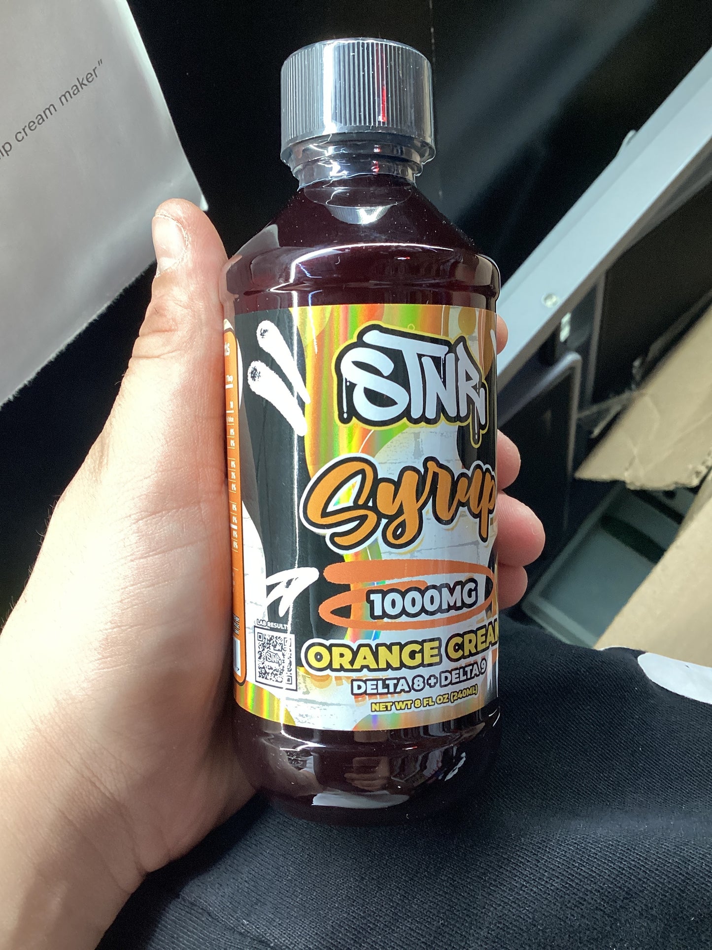 Stnr syrup 1000 mg orange cream