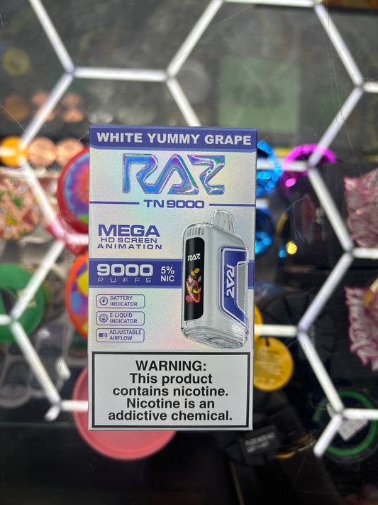 Raz 9000puffs white yummy grape