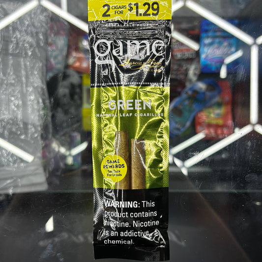 Game green natural leaf cigarillos ￼