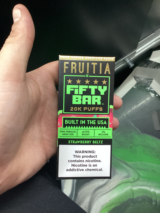 Fifty bar 20K puff straw berry beltz