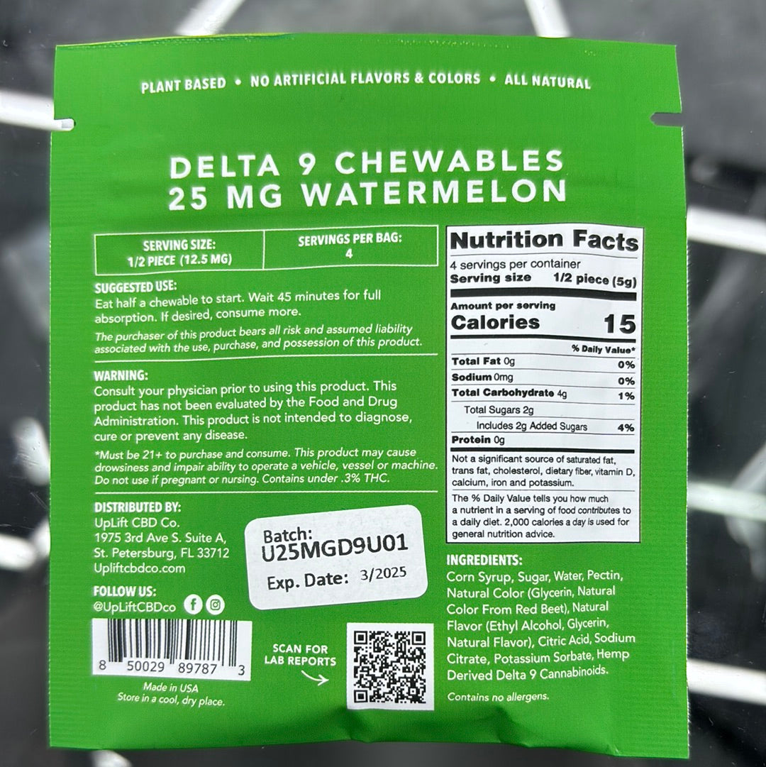 Uplift watermelon 50 mg to count edibles