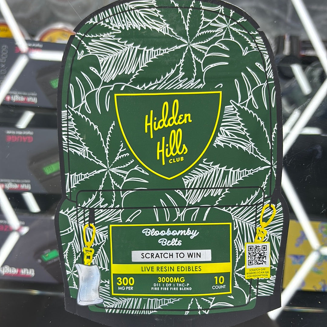 Hidden Hills club, bloobomby belts, 3000 MG 10 count