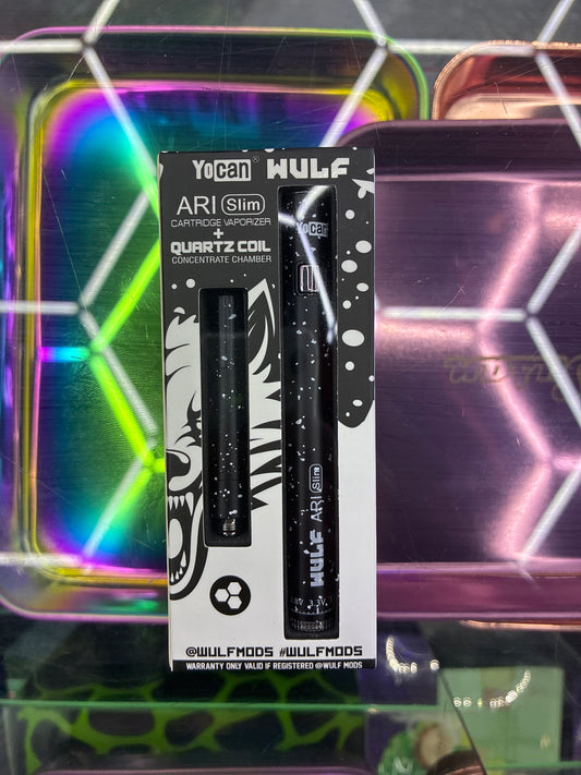 YouCan Ari Slim cartridge vaporizer + quartz coil concentrate black with white spots