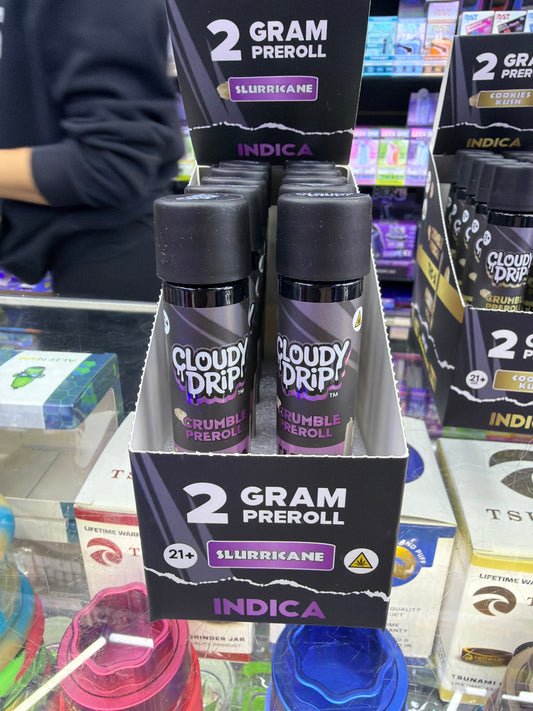 Cloudy Drip 2g Crumble Preroll Slurricane Indica thcp