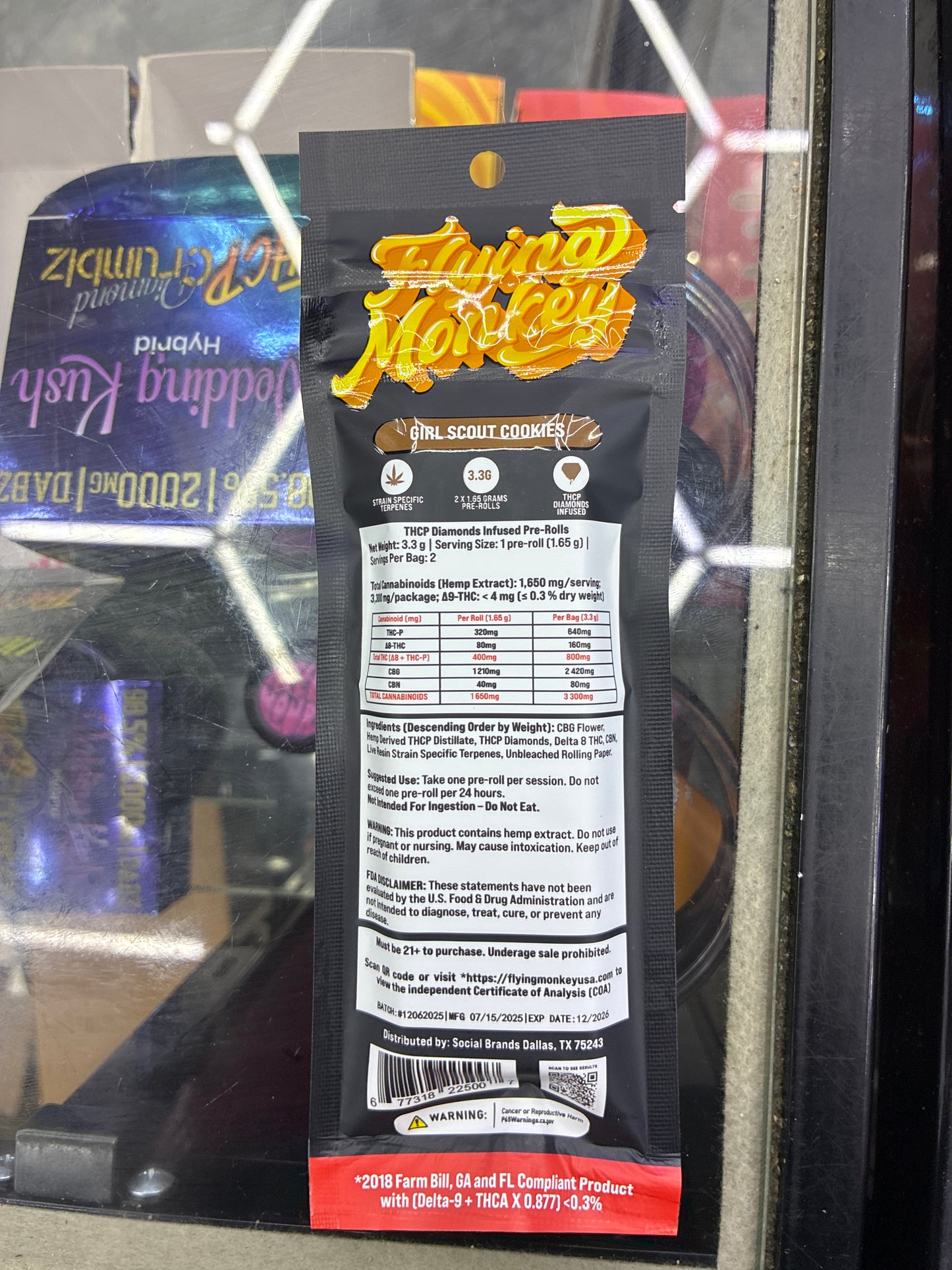 Flying monkey gold rosin enhanced Girl Scout cookies hybrid