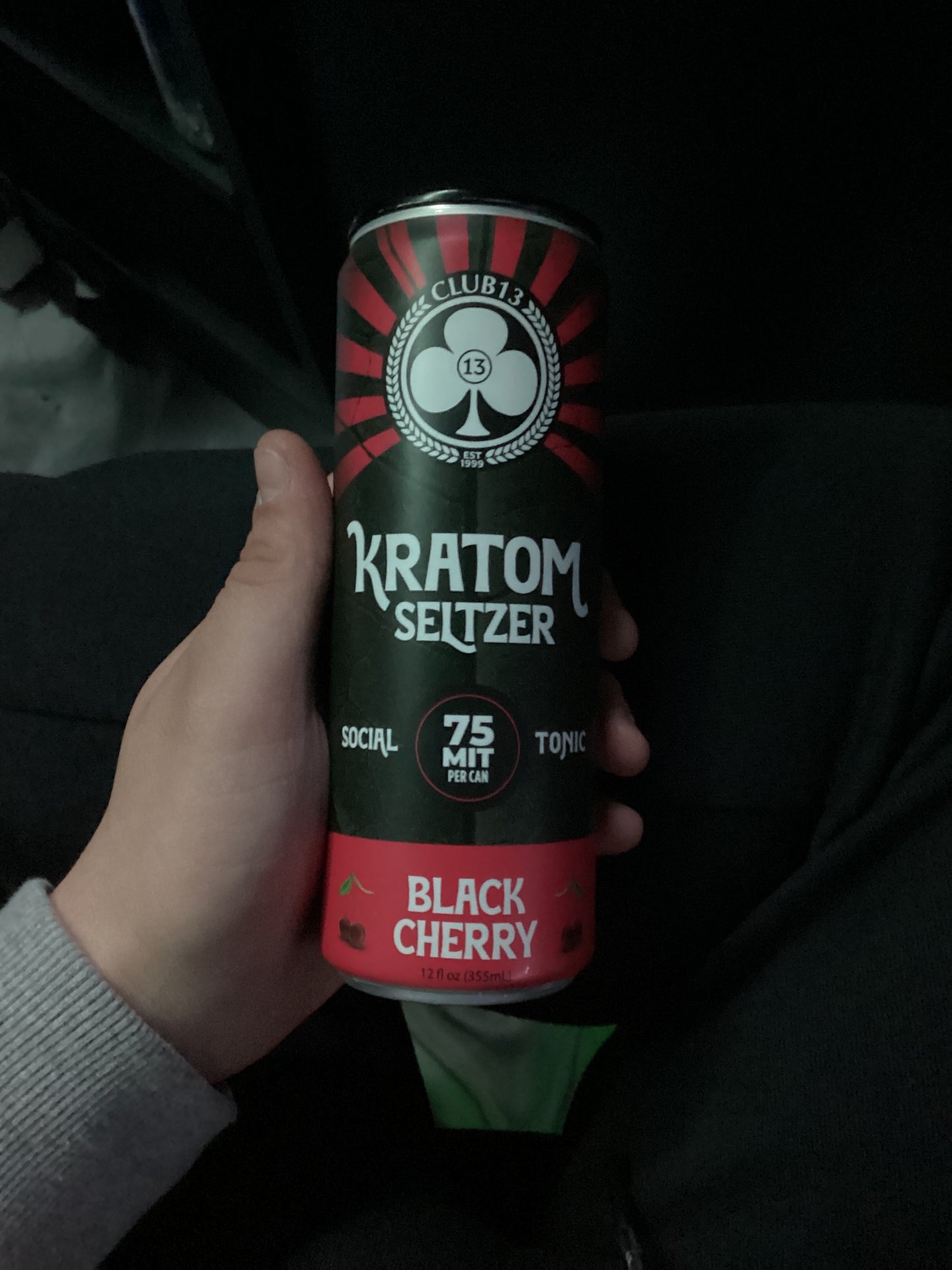 Club 13 kratom seltzer 75mit black cherry