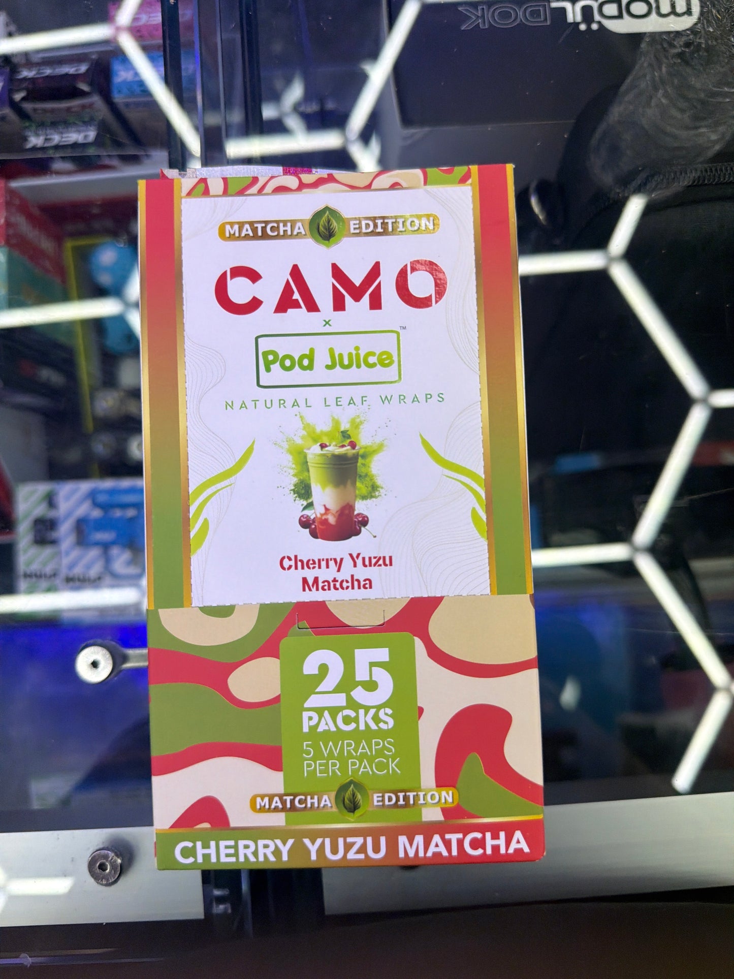 Camo leaf wrap Cherry yuzu matcha