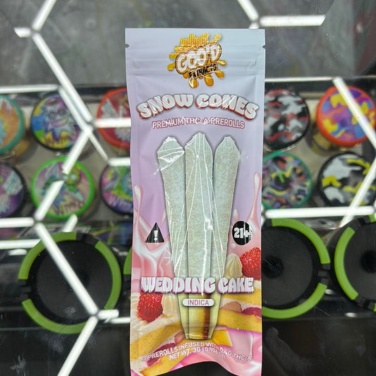 Goo’d extracts, snowcones wedding cake, Indica