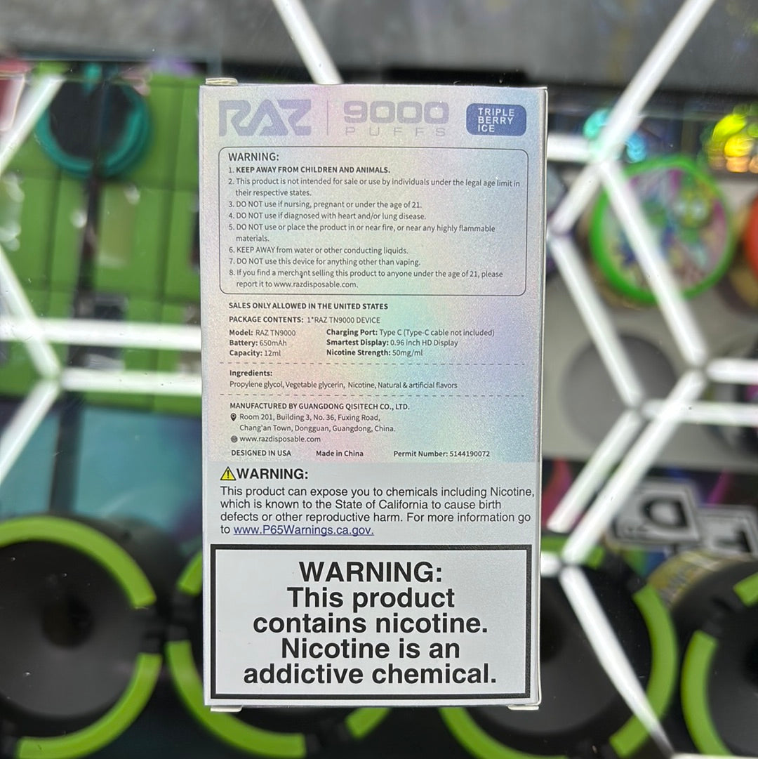 Raz 9000puffs triple berry ice