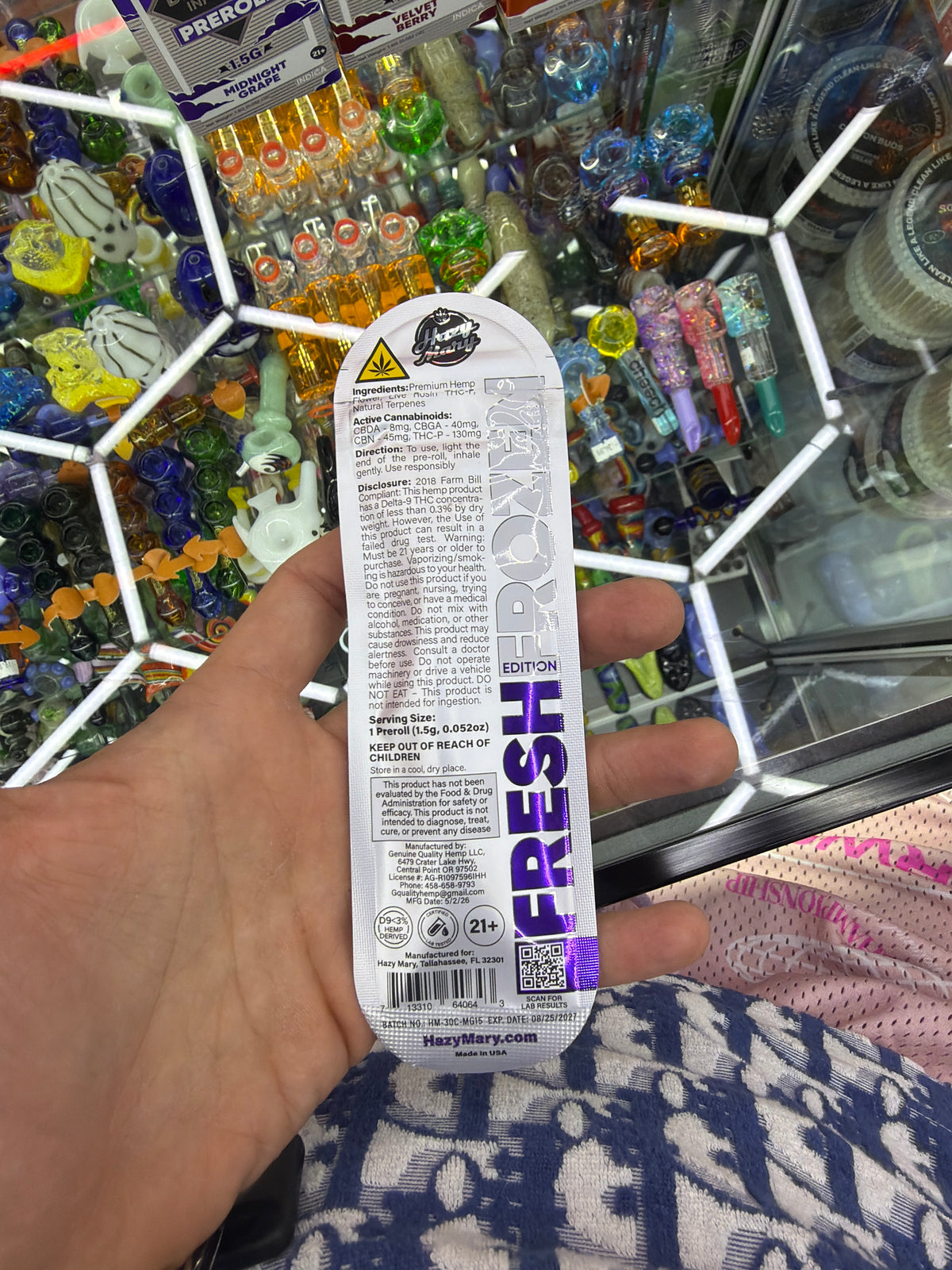 Hazy Mary Fresh Frozen Edition Diamond Infused 1.5g preroll indica Midnight grape