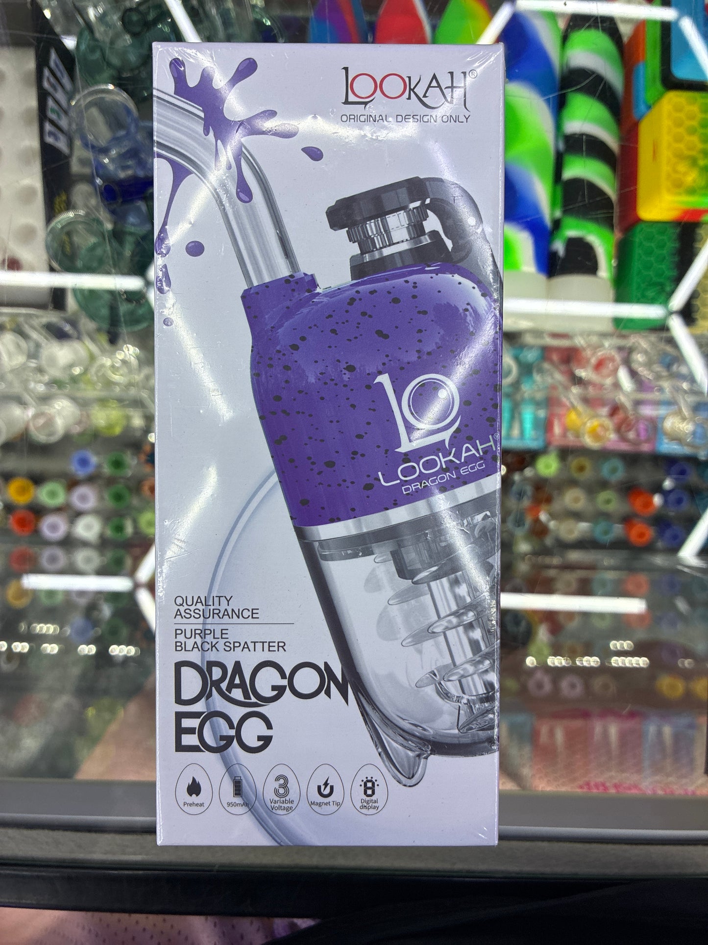 Lookah dragon egg, purple  black splatter