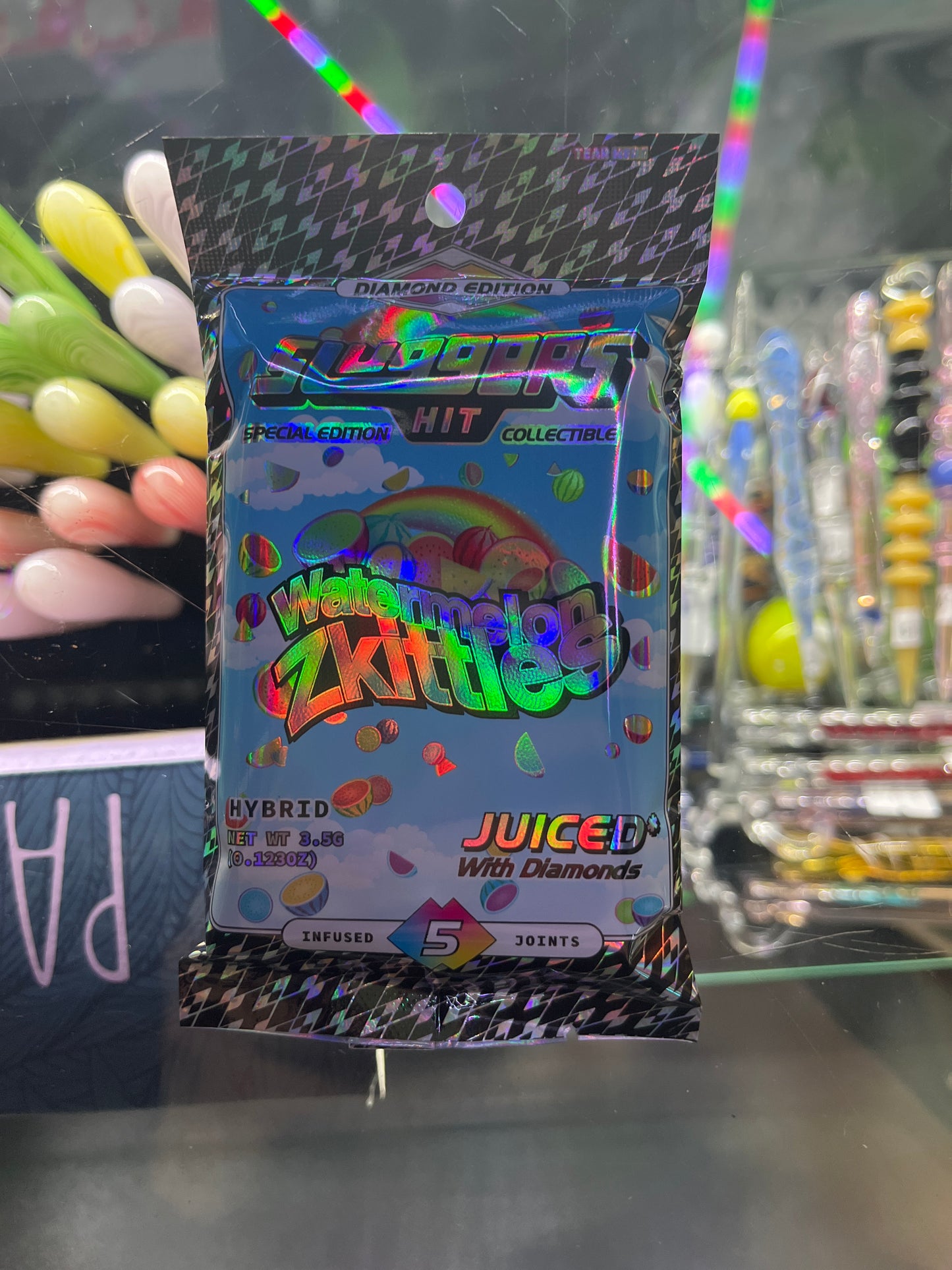 Sluggers hit juiced diamond preroll 5pck watermelon skittles hybrid