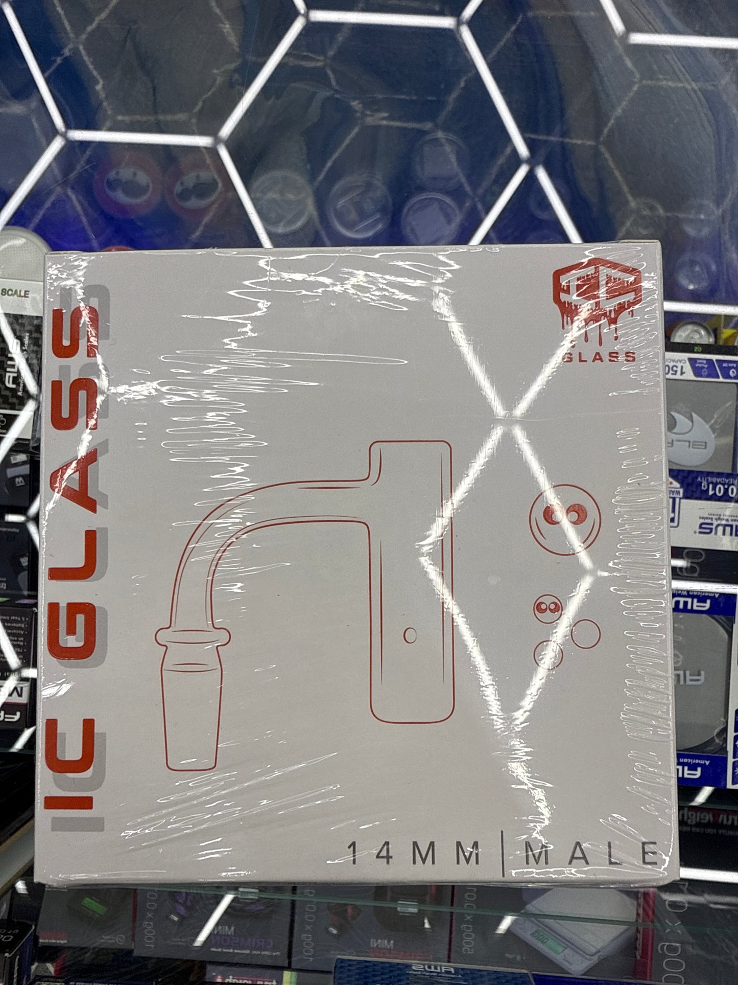 IC GLASS BERING 14MM 90D DOUBLE WELD BANGER SET