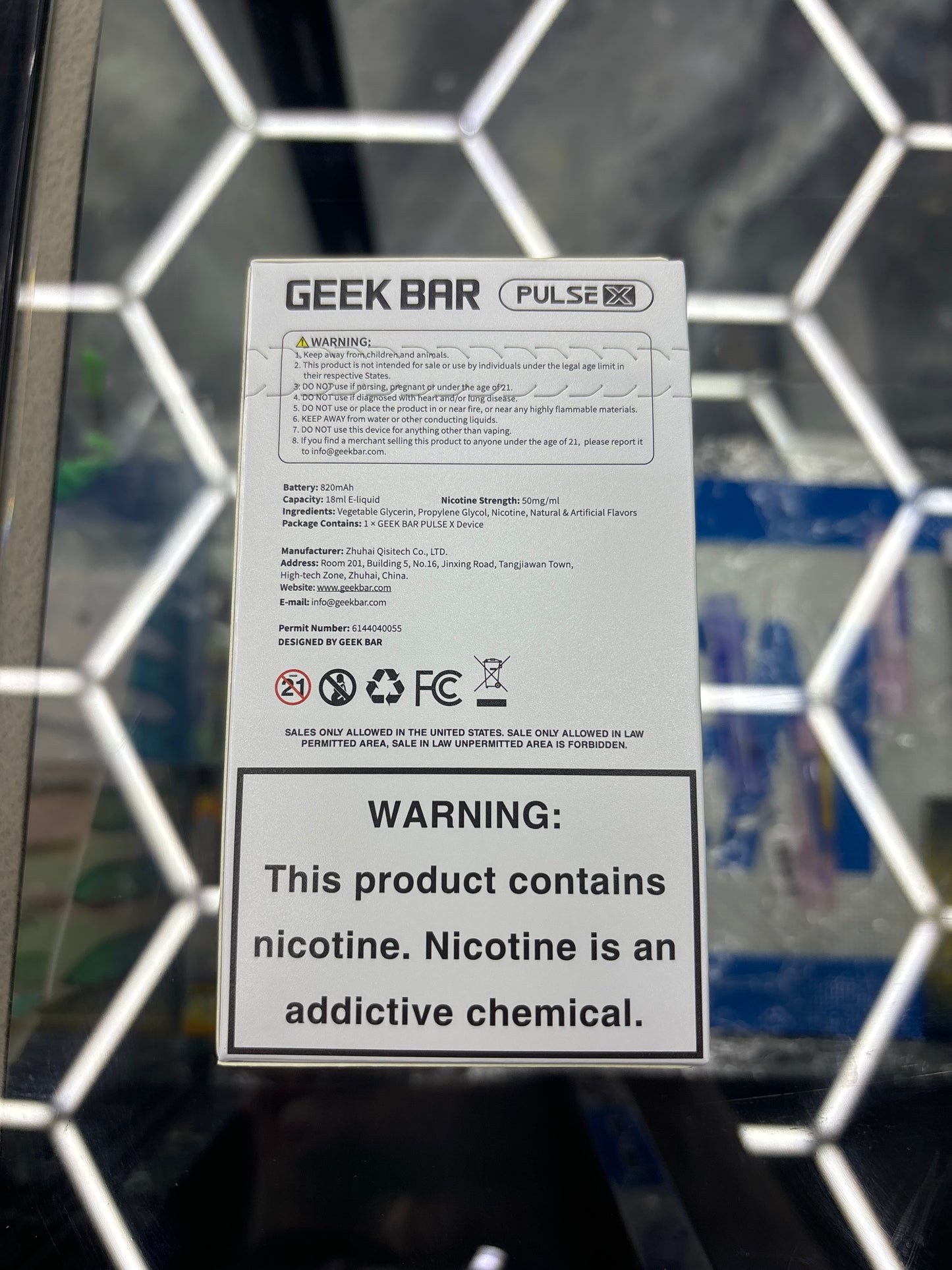 Geek bar pulse x sour apple ice NO NIC