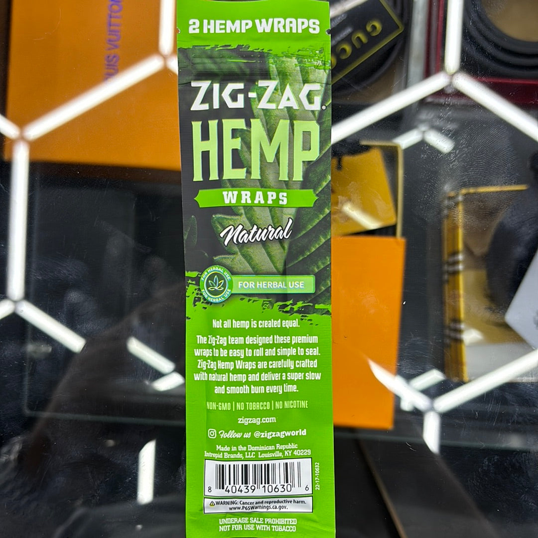 Zig-zag hemp wraps natural