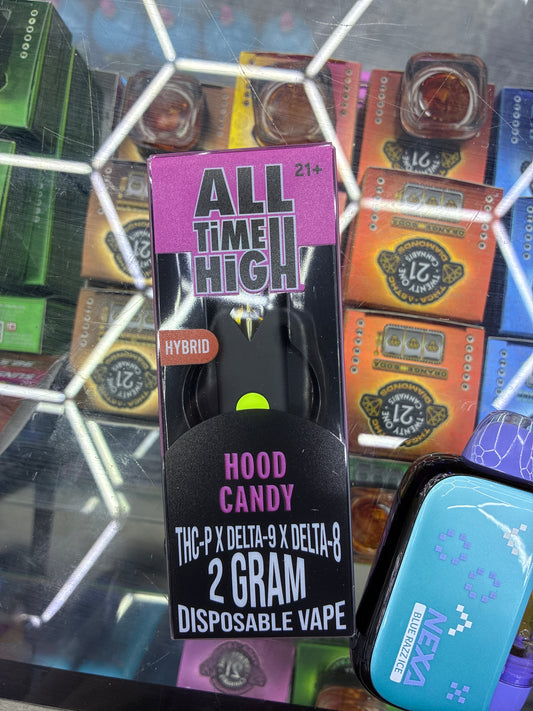All time high thcp/d9/d8 disposable 2g hybrid hood candy