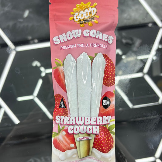 Goo’d snow cones strawberry, cough, sativa
