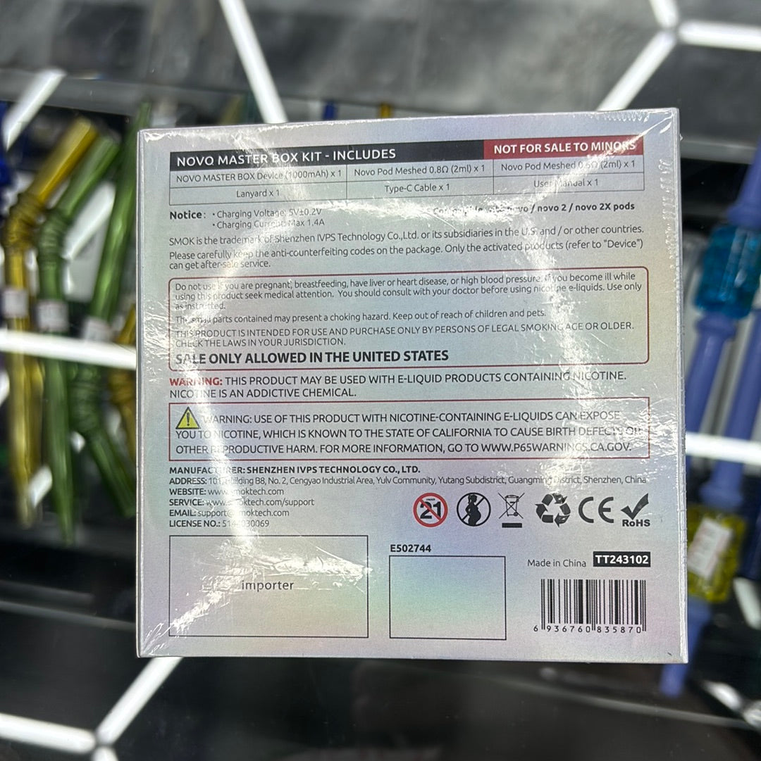 Smok novo master box silver laser