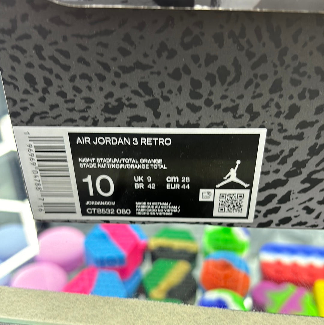Air Jordan 3 retro night stadium/total orange size 10m