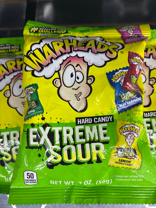 Warheads hard candy extremely sour