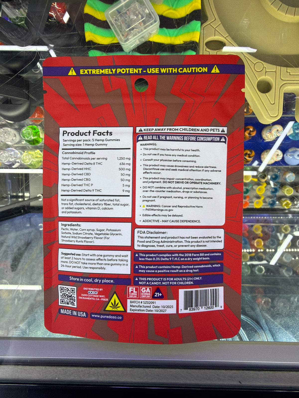 DOZO Mega Smashers Strawberry Runtz 1250mg 5ct hybrid