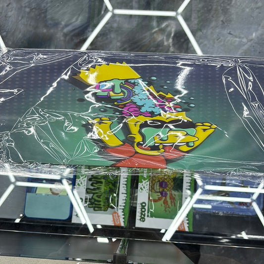 Bart Simpson going cuckoo, crazy big, rolling tray