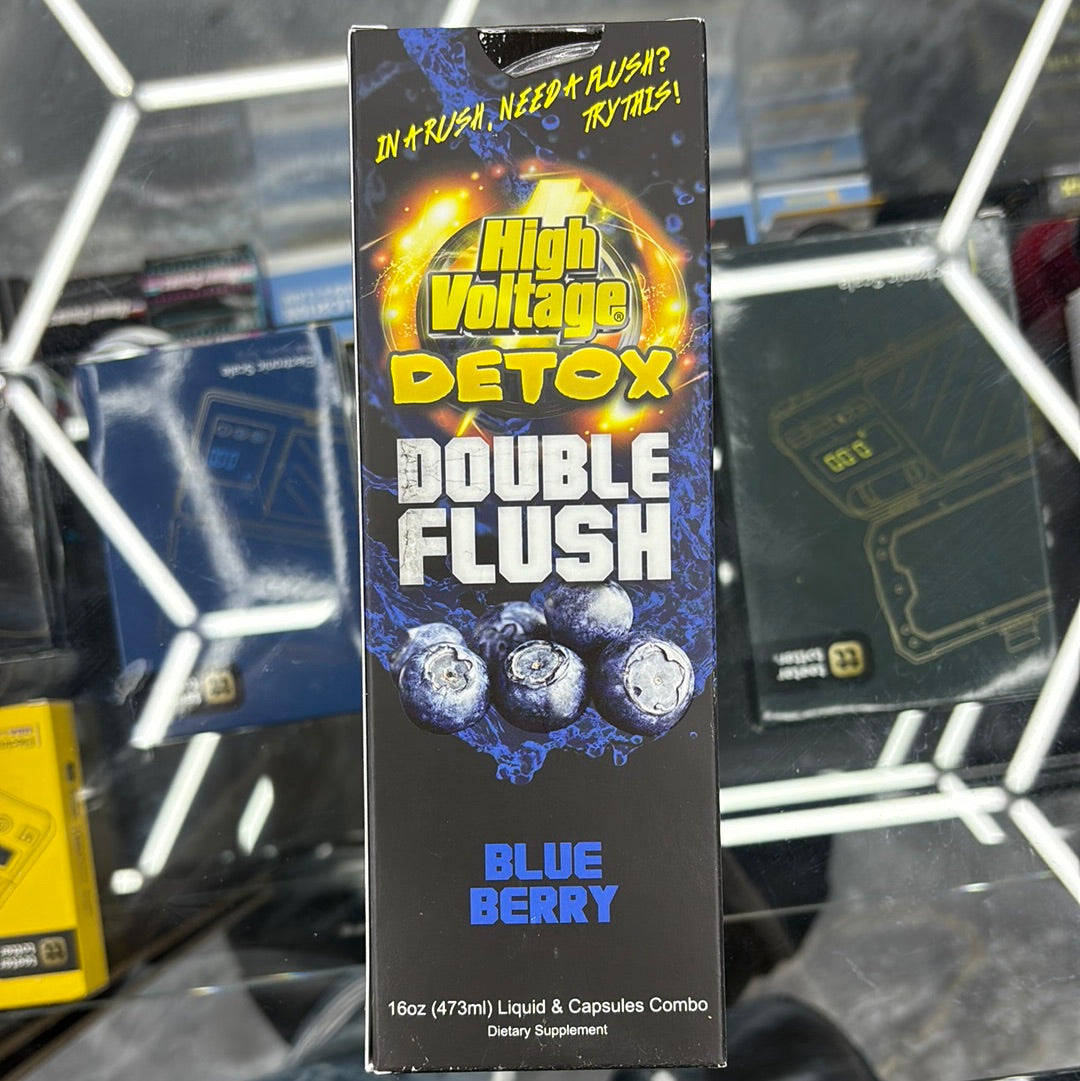 High voltage double flush blue berry flavor 16oz detox drink