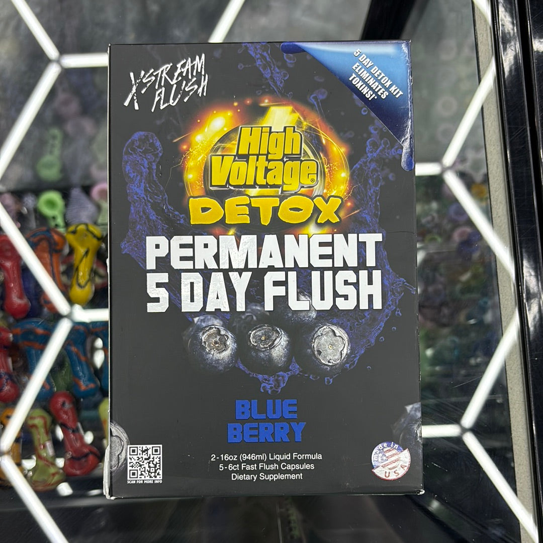 High voltage detox, permanent five day flush, blueberry, extreme flush
