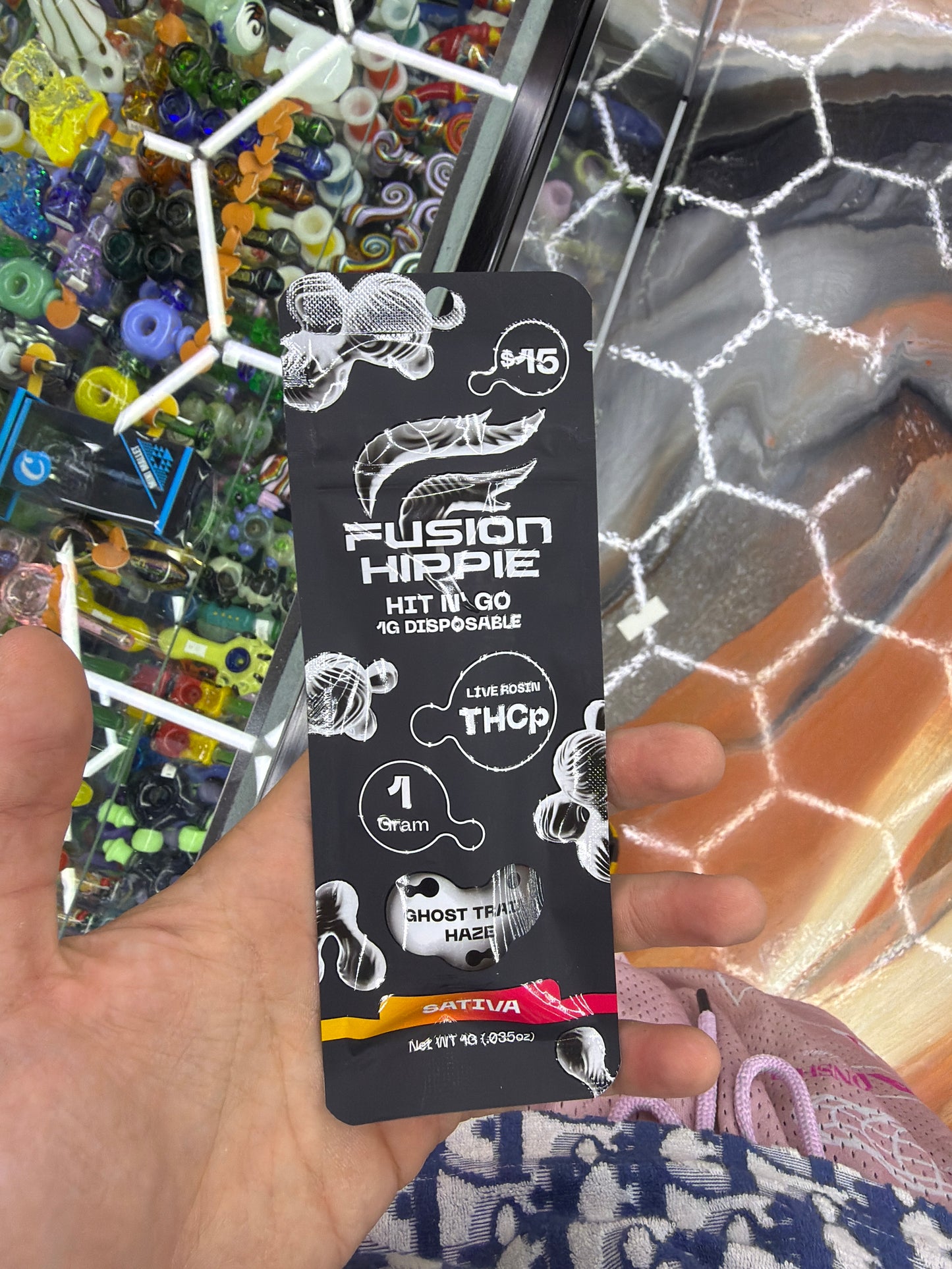 Fusion Hippie Hit N’ Go Live Rosin Thcp 1g Disposable Sativa Ghost Train Haze