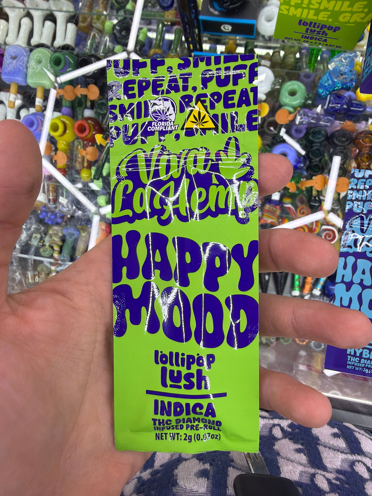 Viva La Hemp Happy Mood 2g Indica preroll Lollipop lush