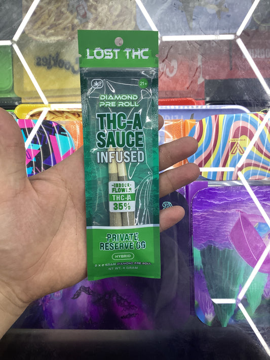 Lost thc-a pre-rolls, thca sauce, infuse private reserve og