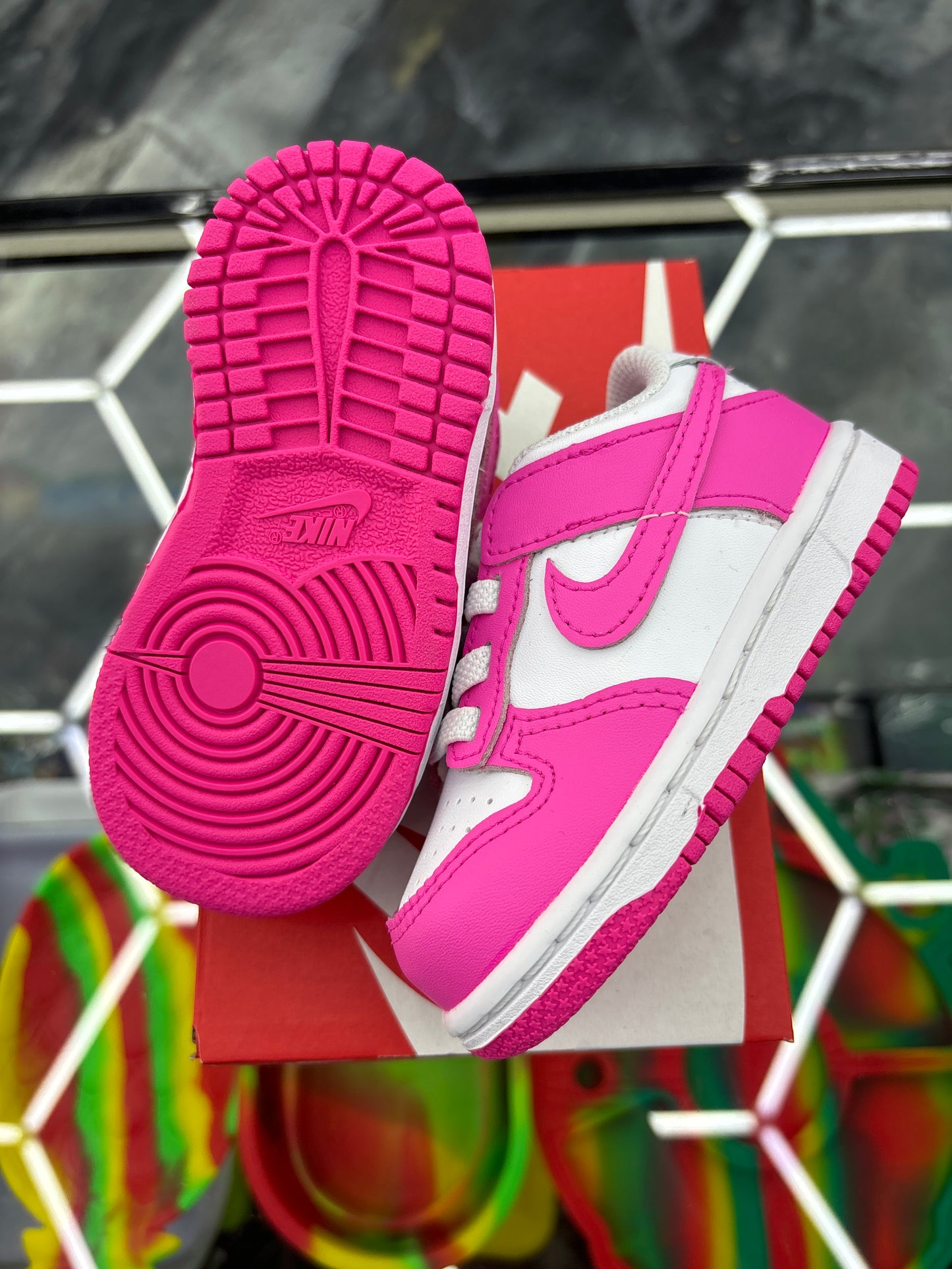 Nike dunk low tde )(white  laser pink