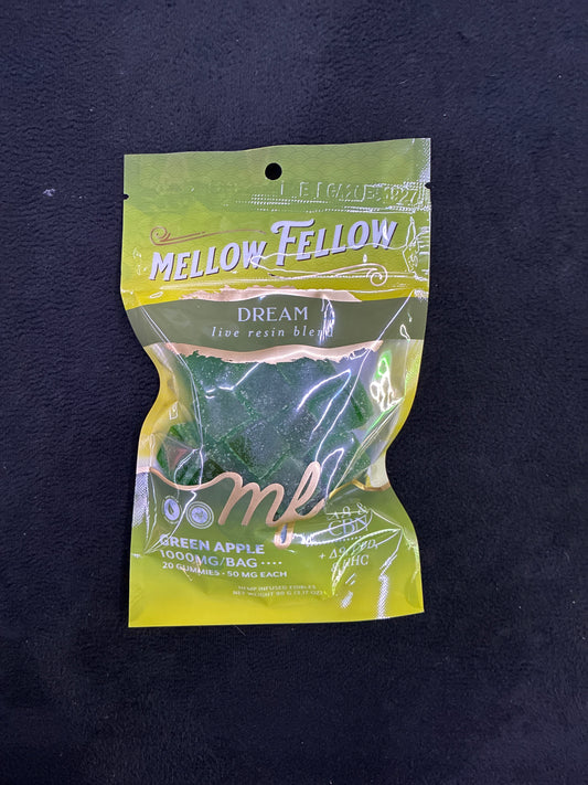 Mellow Fellow Dream live resin blend gummies 20 pack green apple