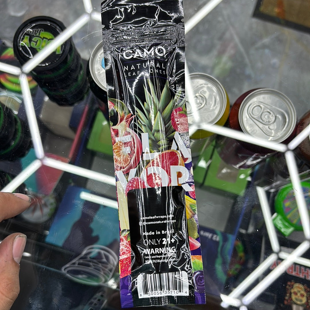 Camo blue berry, natural leaf cones, 4 cones