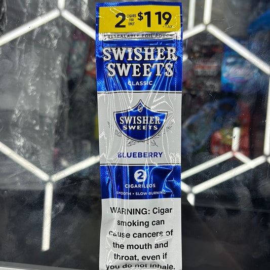 Swisher sweets classic blueberry, 2 cigarillos