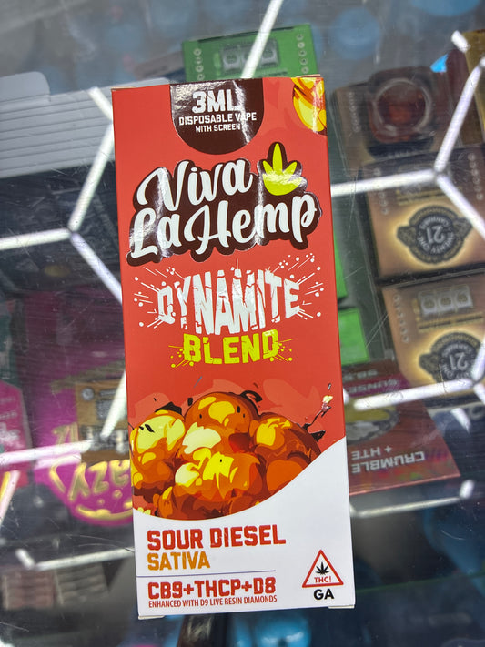 Viva la hemp dynamite blend cb9+thcp+d8 3ml sativa sour diesel