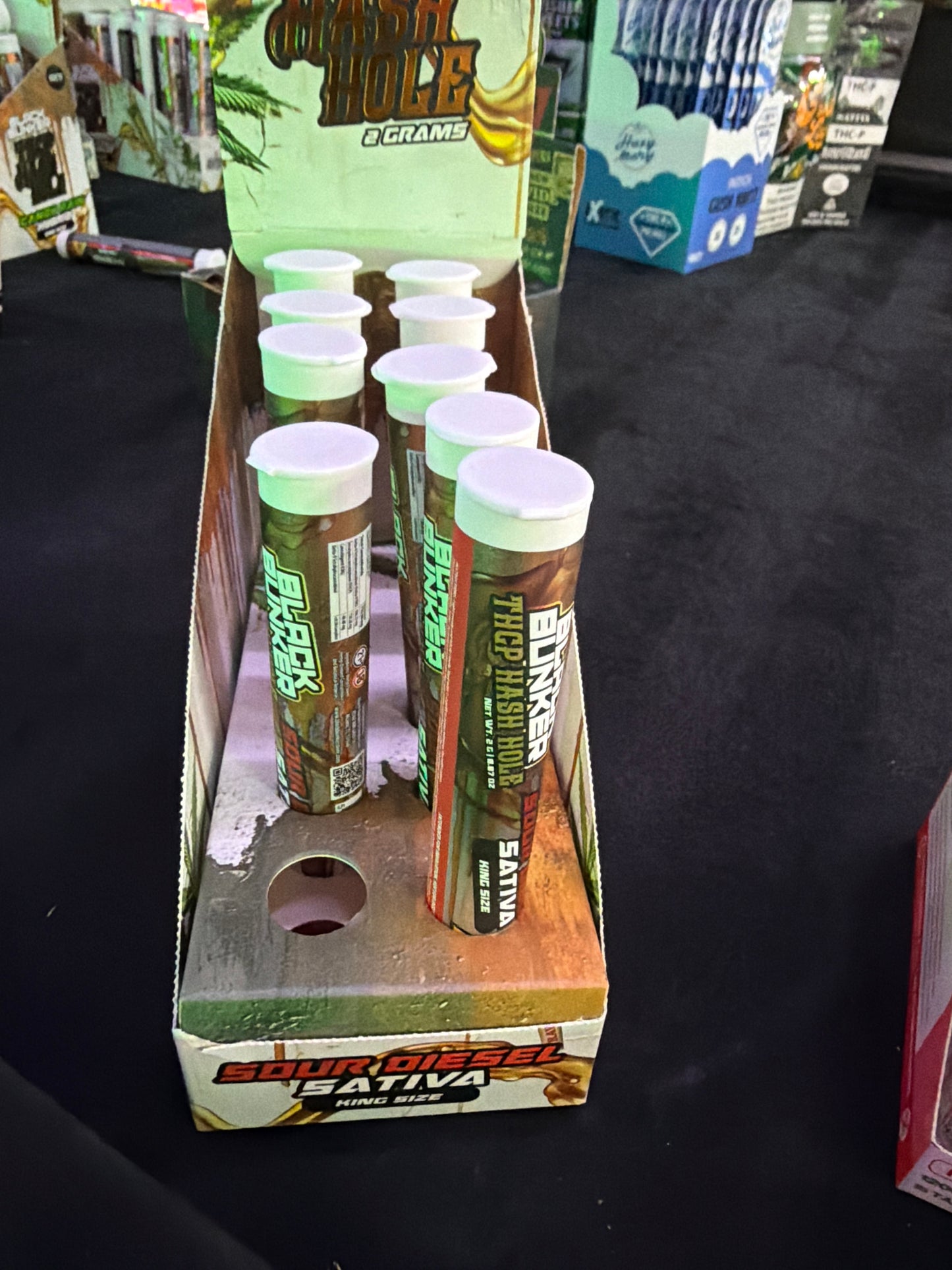 Black bunker moon rocks thcp pre-rolls 2g sour diesel sativa