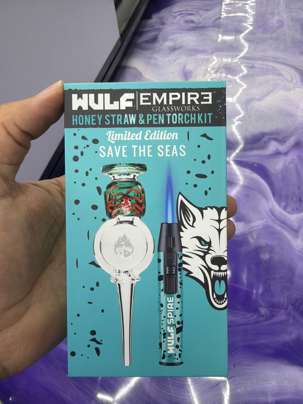 Wulf empire glass Works, honey, straw and pen torch kit Limited edition, save the seas
