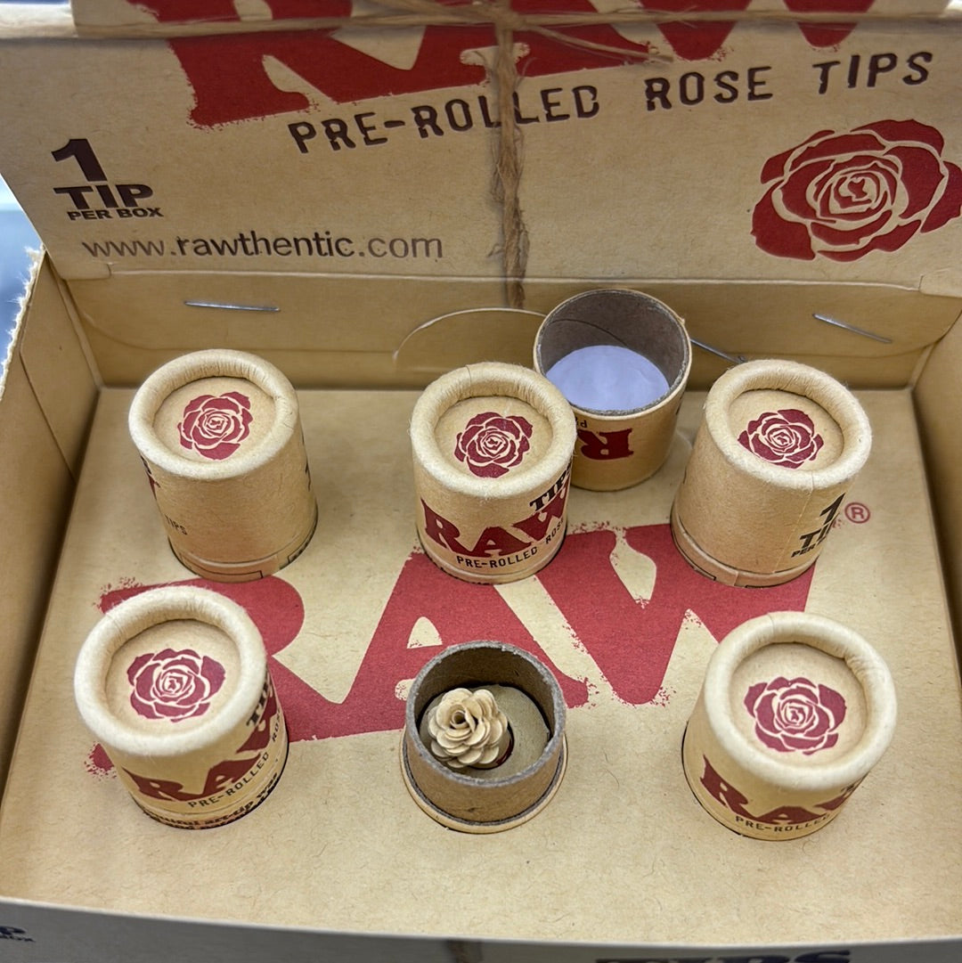 Raw pre-rolled rose tip