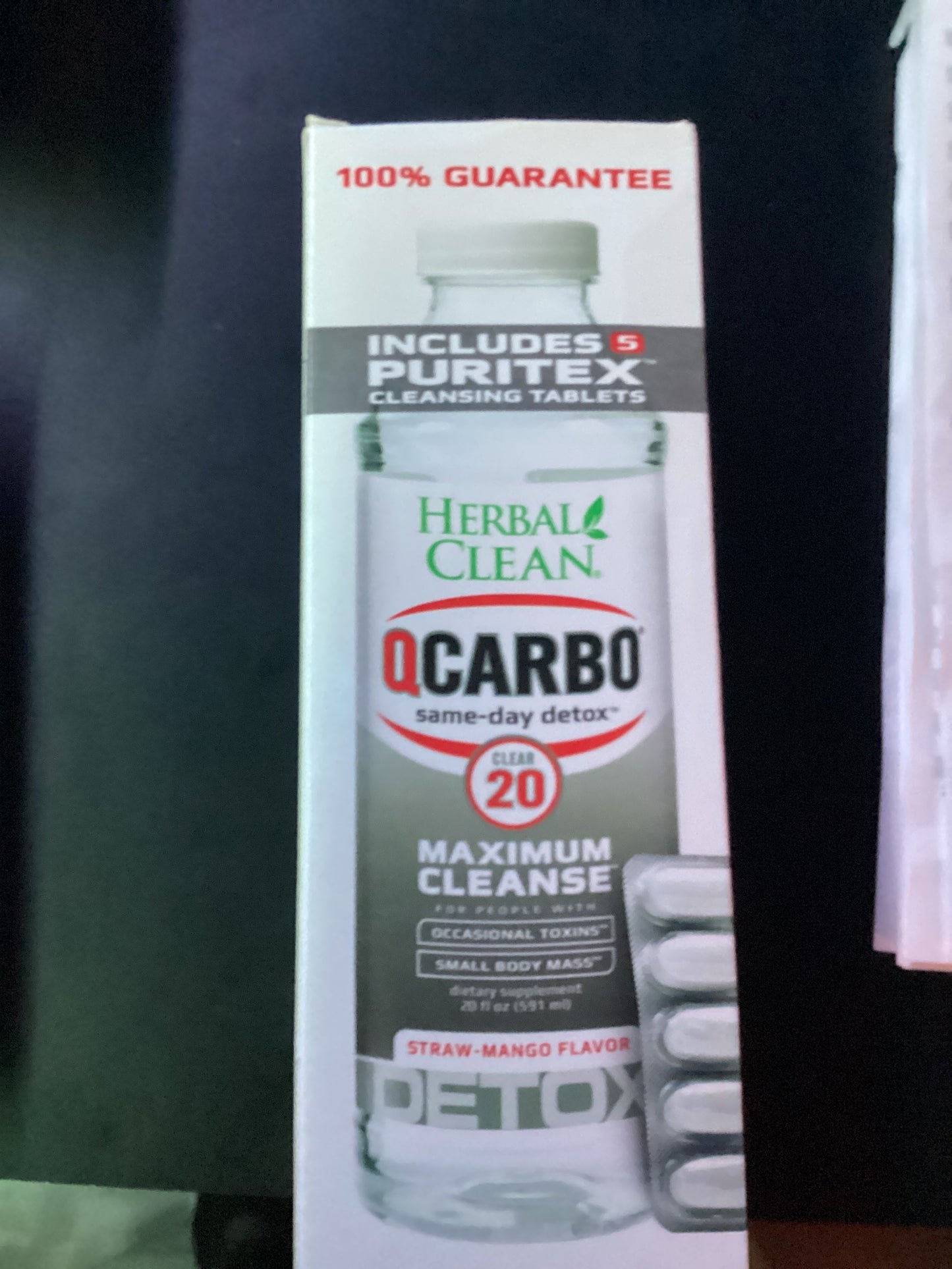 Herbal clean qcarbo same day detox straw mango