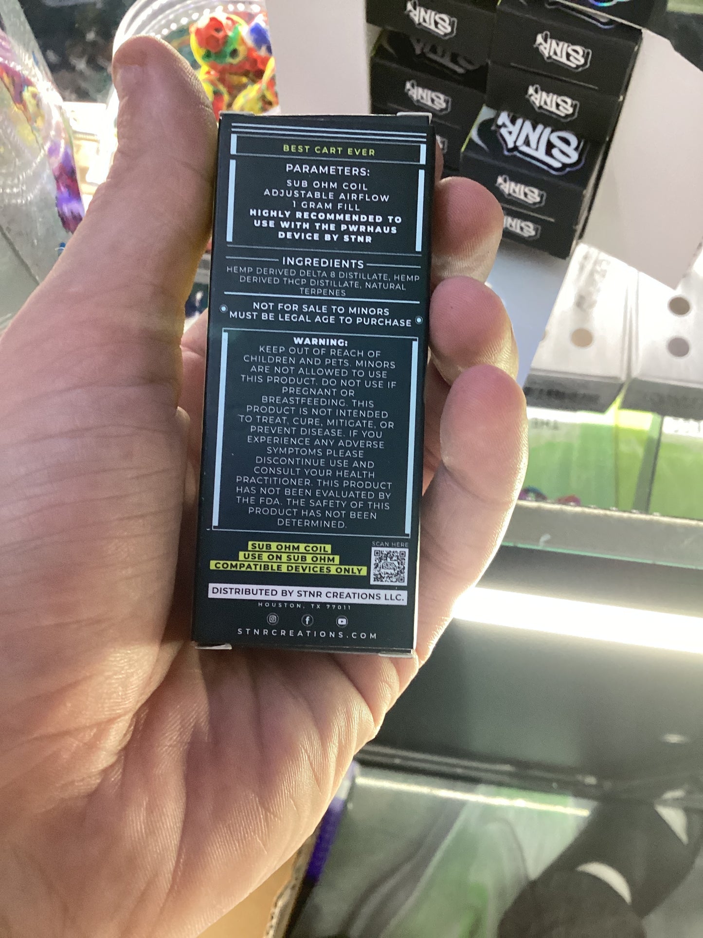 Stnr thcp cartridge 1g white shark sativa