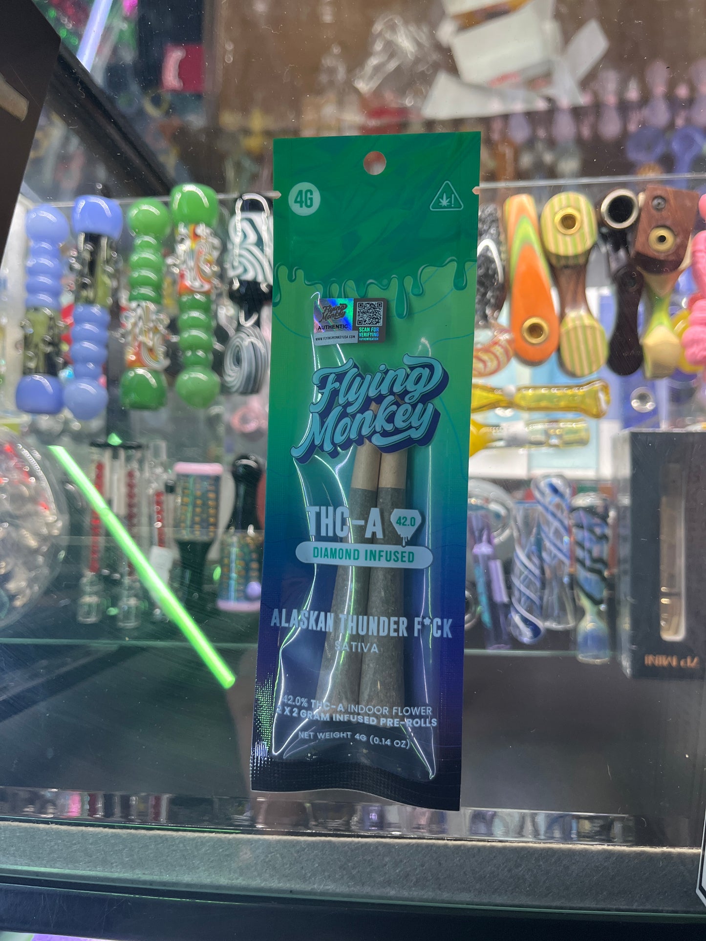 Flying monkey pre rolls thca alaskan thunder fuck sativa