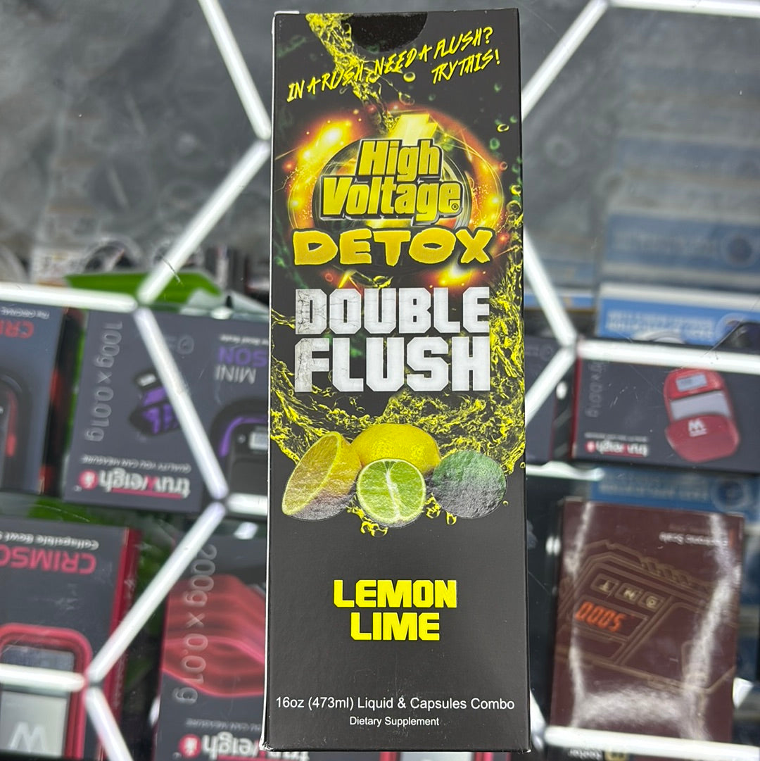 High voltage detox, double flush lemon lime flavor 16oz