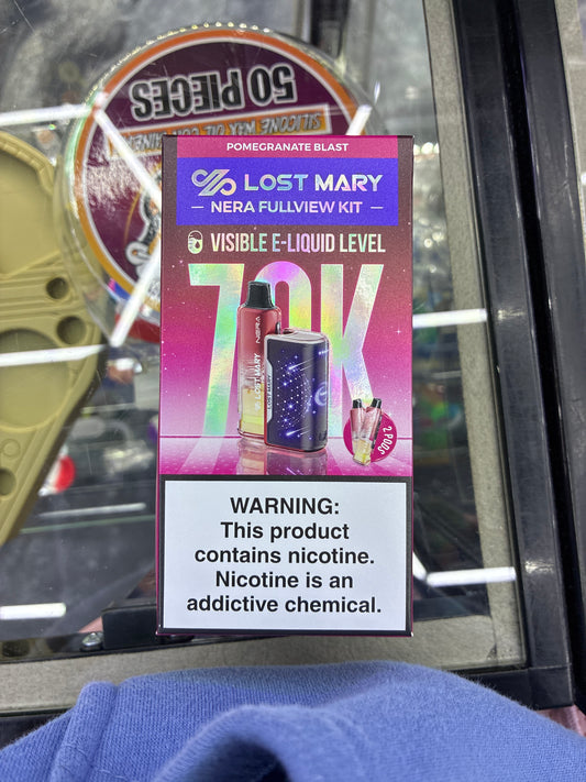Lost Mary nera fullview kit 70k hits pomegranate blast