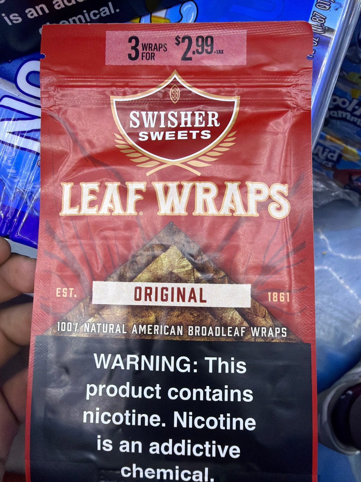 Swisher Sweets Leaf Wraps original 3 pack