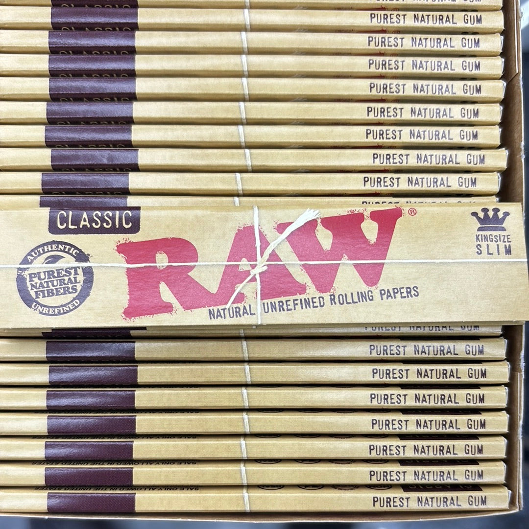 Raw classic natural unrefined, rolling papers king size slim
